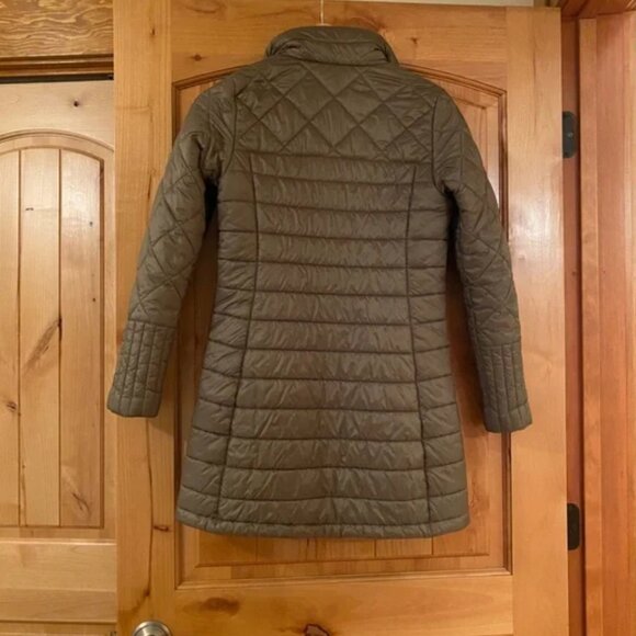 Patagonia Women's Radalie Long Olive Green Puffer Full Zip Quilted Jacket XS - Picture 4 of 11